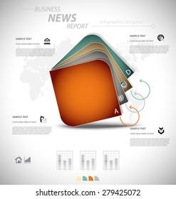 Business infographic template for interactive data communication