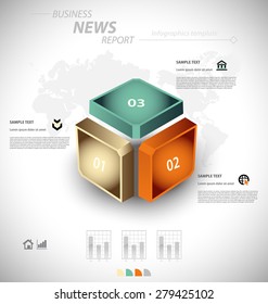 Business infographic template for interactive data communication