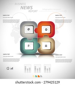 Business infographic template for interactive data communication