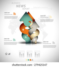 Business infographic template for interactive data communication