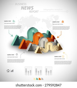 Business infographic template for interactive data communication