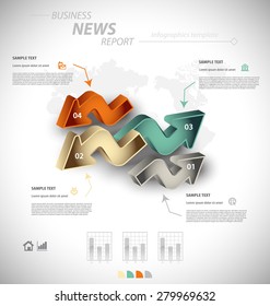 Business infographic template for interactive data communication