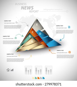 Business infographic template for interactive data communication