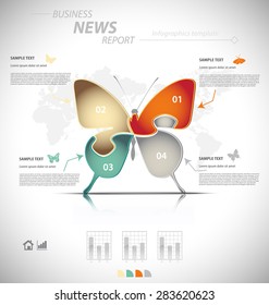 Business infographic template for interactive data communication