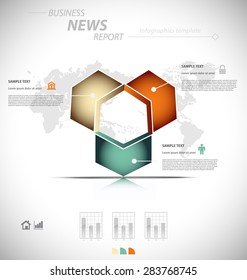 Business infographic template for interactive data communication