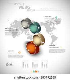 Business infographic template for interactive data communication