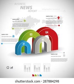 Business infographic template for interactive data communication