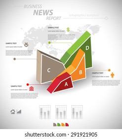 Business infographic template for interactive data communication