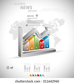 Business infographic template for interactive data communication