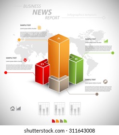 Business infographic template for interactive data communication