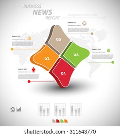 Business infographic template for interactive data communication
