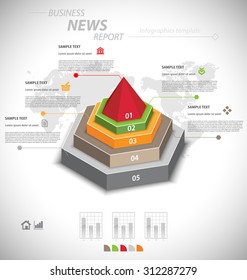 Business infographic template for interactive data communication