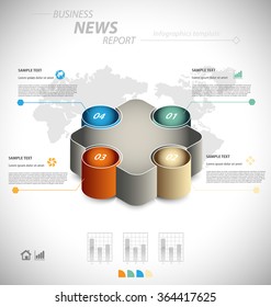 Business infographic template for interactive data communication