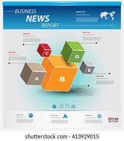 Business infographic template for interactive data communication
