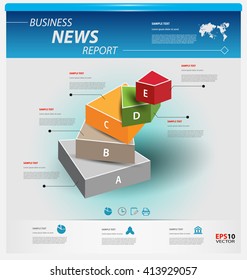 Business infographic template for interactive data communication

