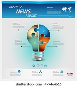 Business infographic template for interactive data communication