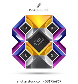 Business infographic template for interactive data communication