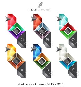 Business infographic template for interactive data communication
