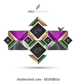 Business infographic template for interactive data communication