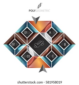 Business infographic template for interactive data communication