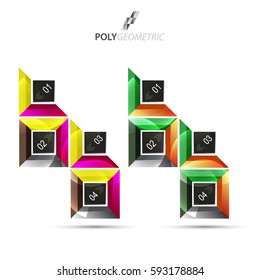 Business infographic template for interactive data communication