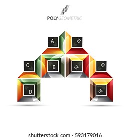 Business infographic template for interactive data communication
