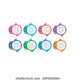 business infographic template. internet, web, annual report, magazine information template. eight steps infographic template