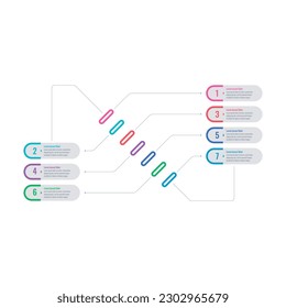plantilla de infografía de negocios. internet, web, informe anual, libro, revista de plantilla. plantilla informativa de siete pasos