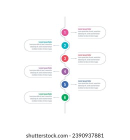 plantilla de infografía de negocios. Empresa, Internet, web, informe anual, libro, revista de plantilla. plantilla informativa de seis pasos