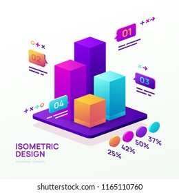 Business infographic template. Isometric design. Vector illustration.