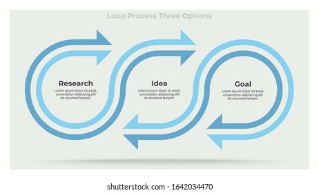 Business infographic template. Loop process with 3 steps, options, sections. Vector chart.