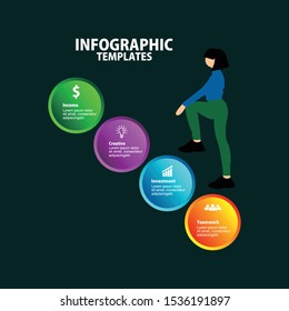 Business Infographic Template. Modern circle Infographics Timeline Design Template. Vector Illustration