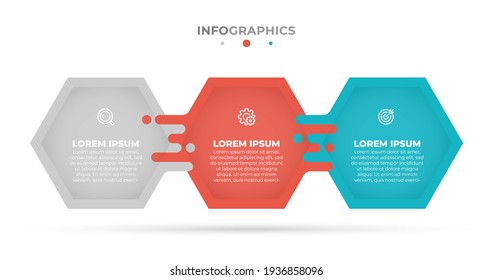 Business infographic template modern design label with icons and 3 steps or options. Vector illustration.