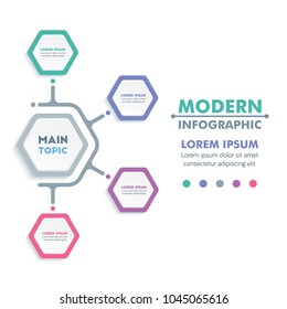 Business Infographic Template. Modern Hexagonal Infographics Timeline Design. Colorful Vector Illustration