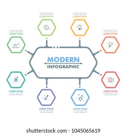 Business Infographic Template. Modern Hexagonal Infographics Timeline Design. Colorful Vector Illustration