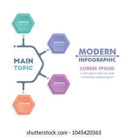 Business Infographic Template. Modern Hexagonal Infographics Timeline Design. Colorful Vector Illustration