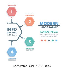 Business Infographic Template. Modern Hexagonal Infographics Timeline Design. Colorful Vector Illustration