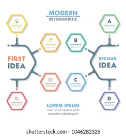 Business Infographic Template. Modern Hexagonal Infographics Timeline Design. Colorful Vector Illustration