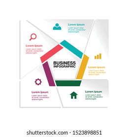 Business Infographic Template. Modern pentagon Infographics Timeline Design Template. Vector Illustration