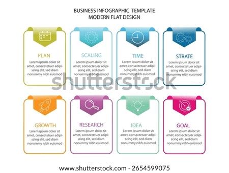 business infographic template modern plan design, business infographic, timeline infographic, design, strategy, growth chart, template, whit 8 steps.