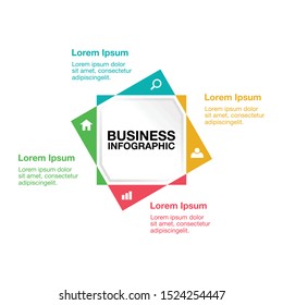 Business Infographic Template. Modern square Infographics Timeline Design Template. Vector Illustration