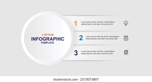 Business infographic template. Modern style banner with 3 slide and paper concept. 