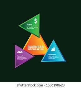 Business Infographic Template. Modern triangle Infographics Timeline Design Template. Vector Illustration