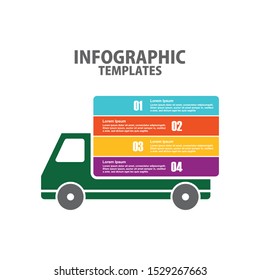 Business Infographic Template. Modern truck Infographics Timeline Design Template. Vector Illustration