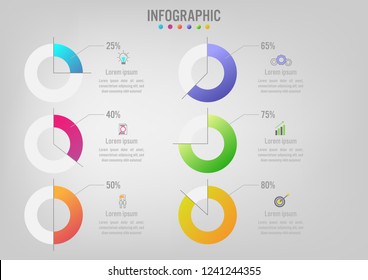 Business infographic template with options circular shape