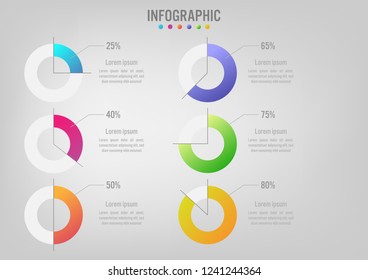 Business infographic template with options circular shape