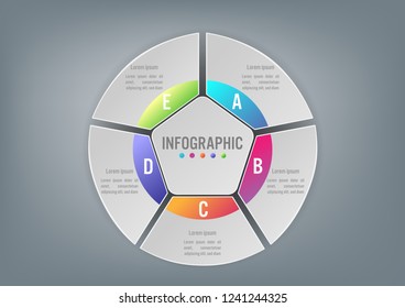 Business infographic template with options polygonal shape