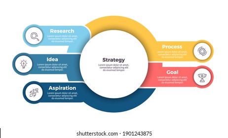 Business infographic template. Organization chart with 5 steps, options. Vector chart.