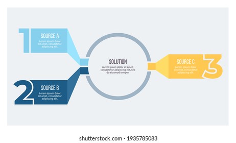 Business Infographic Template. Organization Chart With 3 Steps, Number Options. Vector Chart.