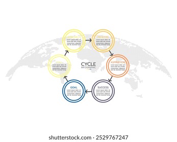 Business infographic template. Organization chart with 6 options, Business concept with 6 options, steps, parts.